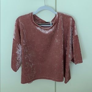 Urban Outfitters Pink Velvet Top Size S-P
